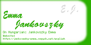 emma jankovszky business card